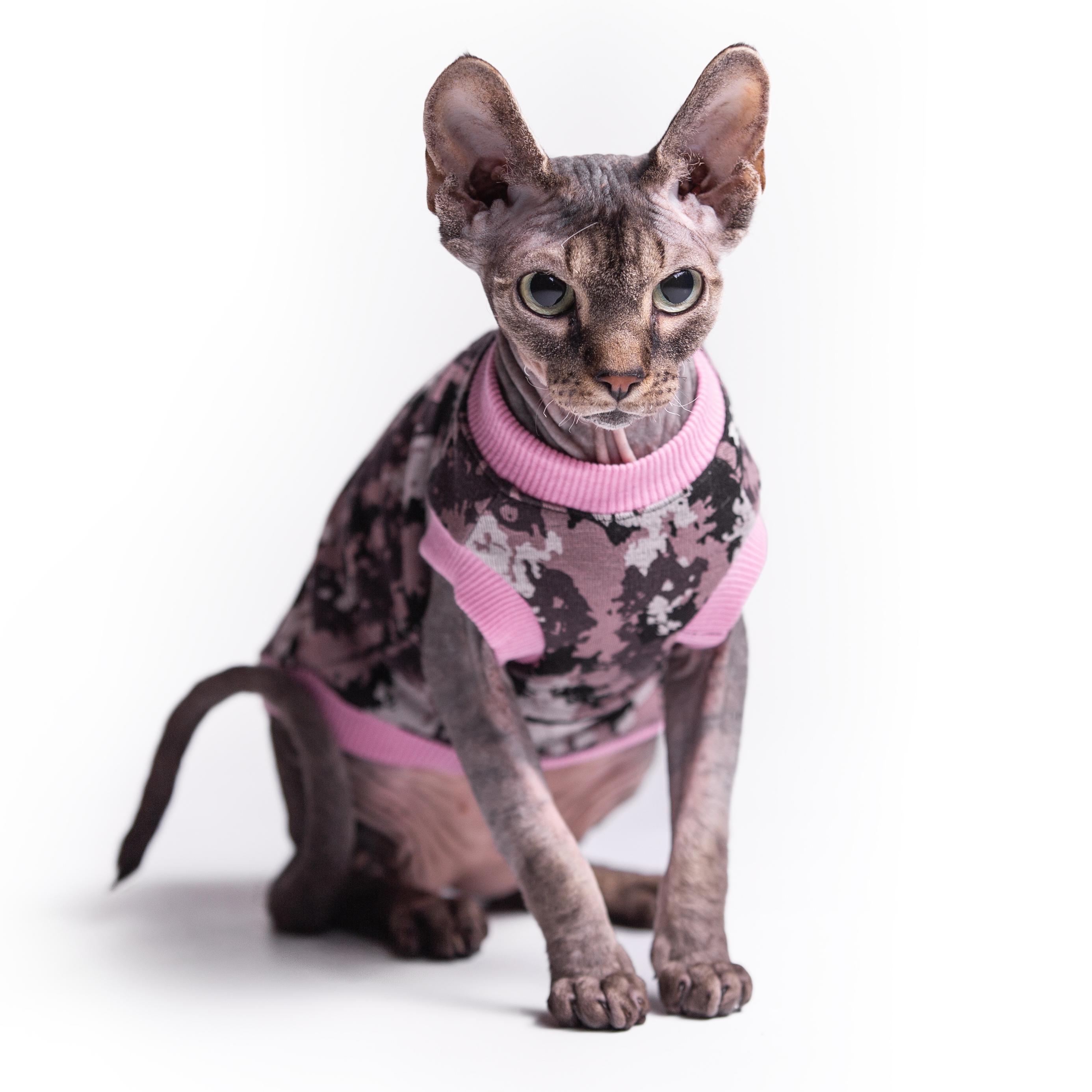 Майка для кошек без рукава Style Pets XL Camo pink (445XL) - фото 2