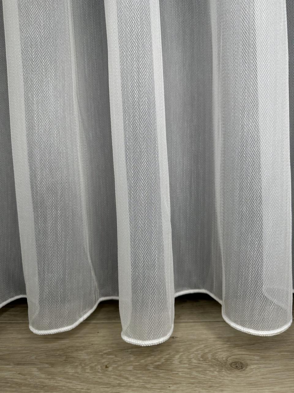 Тюль вуаль на основі бамбука з ромбами на тасьмі 6 см 300х280 см Молочний - фото 4 Тюль вуаль на основі бамбука з ромбами на тасьмі 6 см 300х280 см Молочний - фото 4
