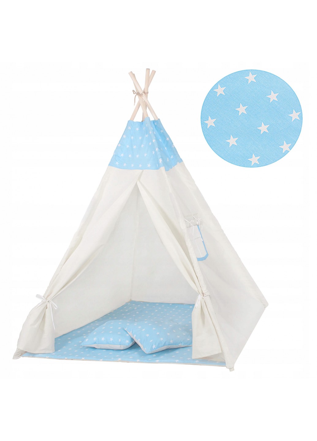 Детская палатка вигвам Springos Tipi XXL TIP06 Бело-Голубой Детская палатка вигвам Springos Tipi XXL TIP06 Бело-Голубой