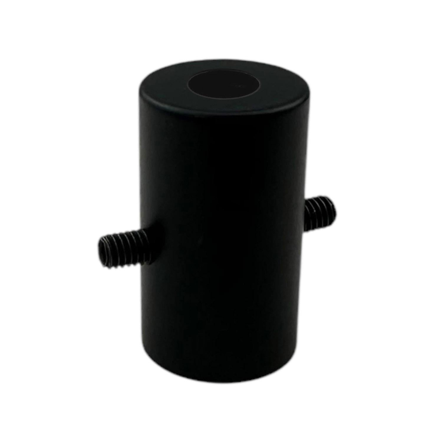 Заглушка 18х30 мм для гнучкого неону ⌀ 13 мм металева з отвором Чорний