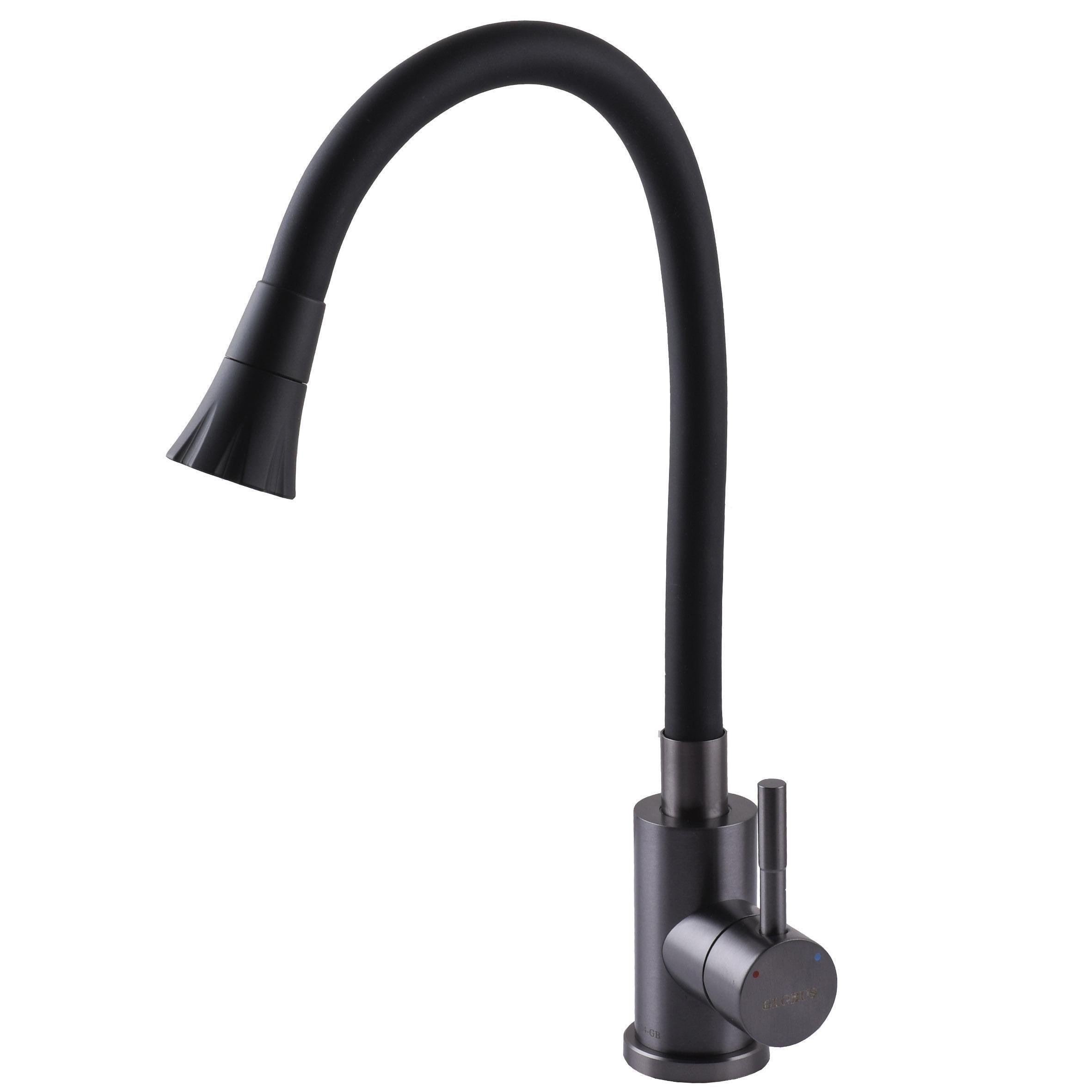 Смеситель для кухни с гибким изливом Globus Lux Alpen SBT1-203SA-GP-B01 Графитовый (26595)