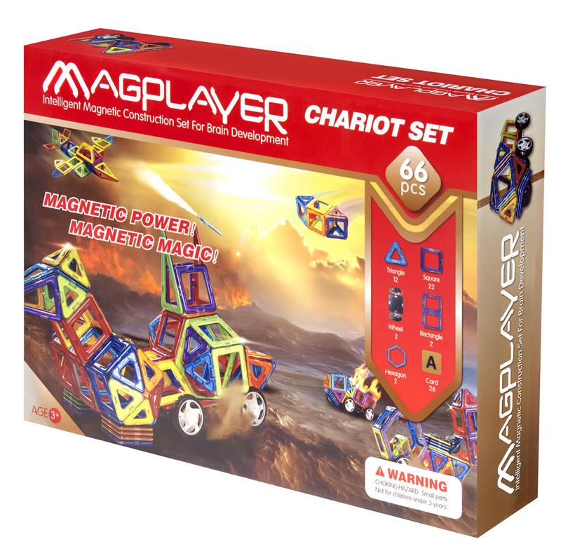 Конструктор Magplayer магнитный набор 66 деталей (MPA-66)