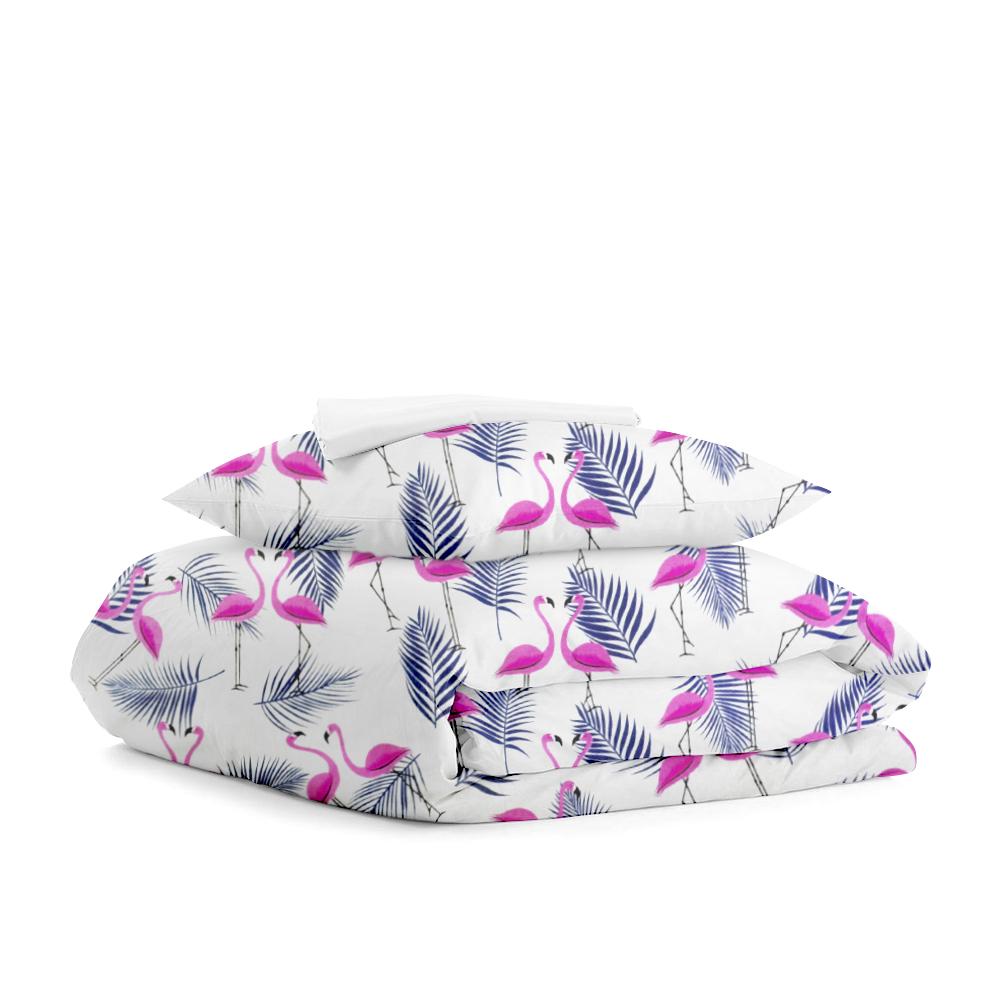 Подростковое постельно бельё FLAMINGO PALM WHITE