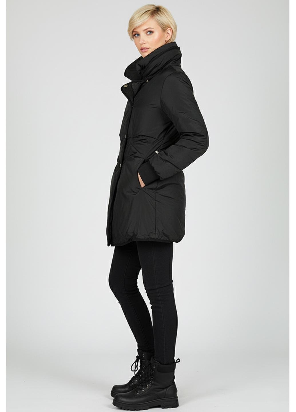 Пуховик женский Number Nine NN-303 приталенный р. 42 Черный (NN-303-42)