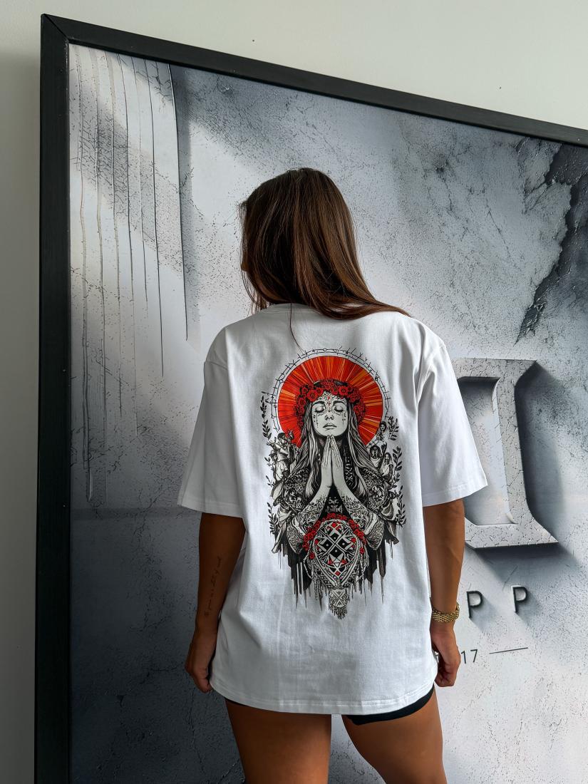 Футболка жіноча з ДТФ 59-136 XL Білий (52104)