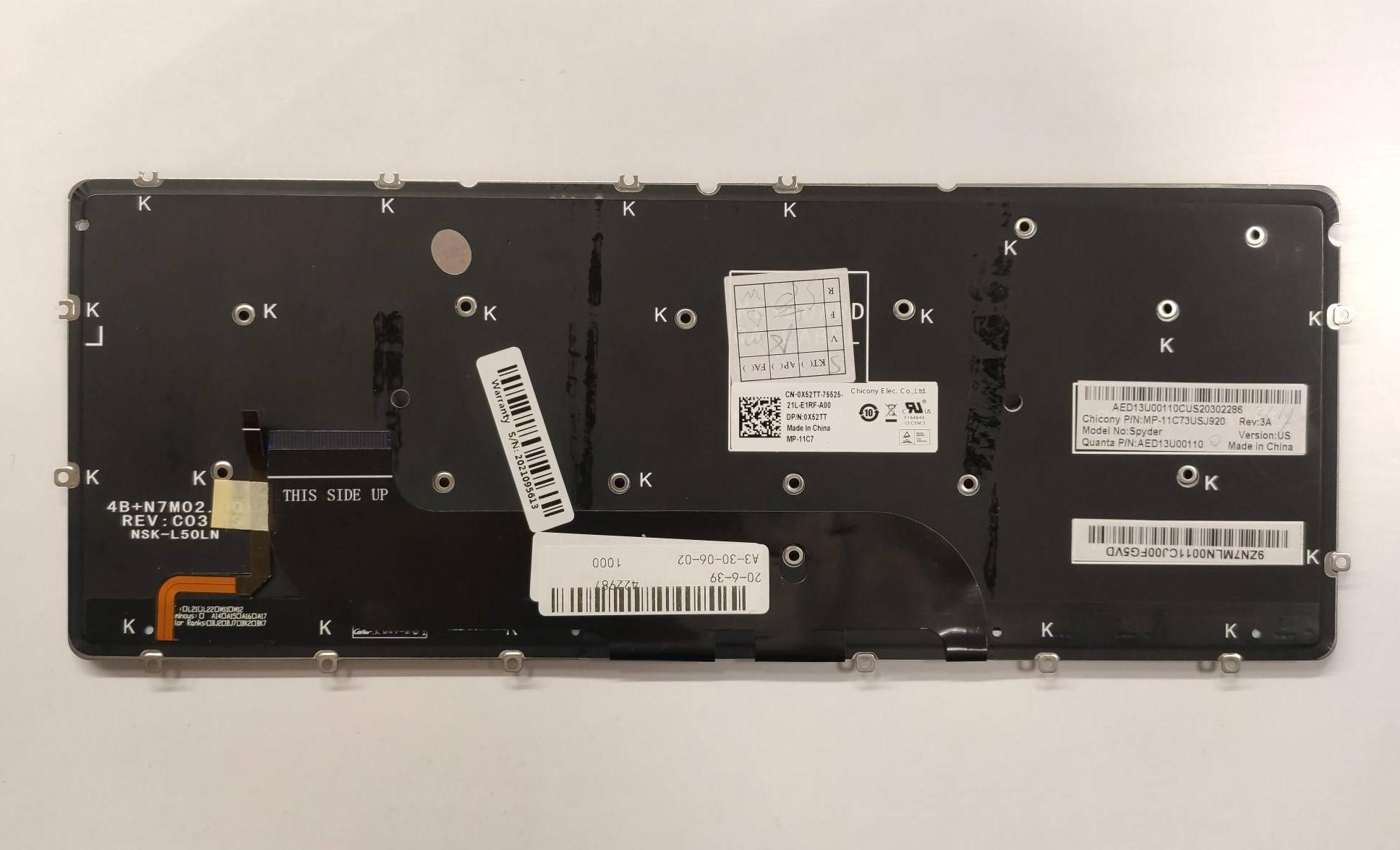 Клавіатура для ноутбука Dell XPS 12 13 XPS13D/13R L321X/L322X/XPS13 з підсвічуванням (K382) - фото 2