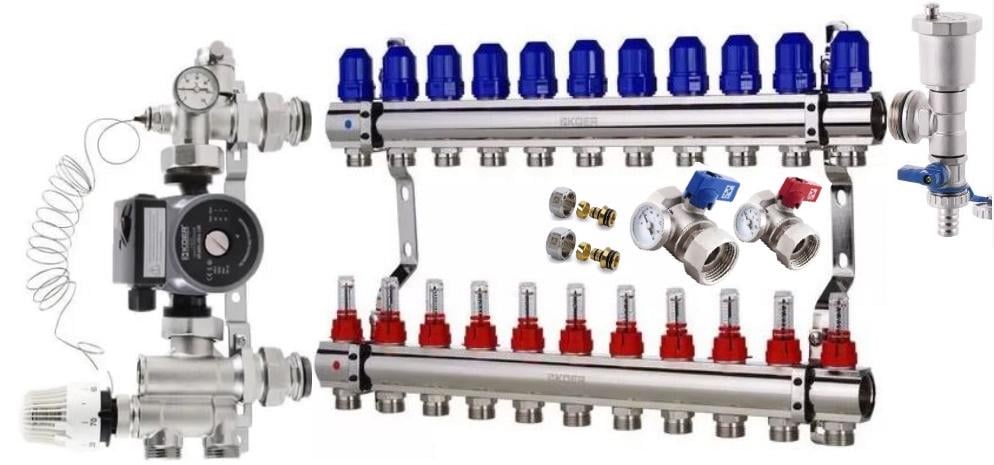 Коллектор энергосберегающий 11 контуров для теплого пола KOER (9113755)
