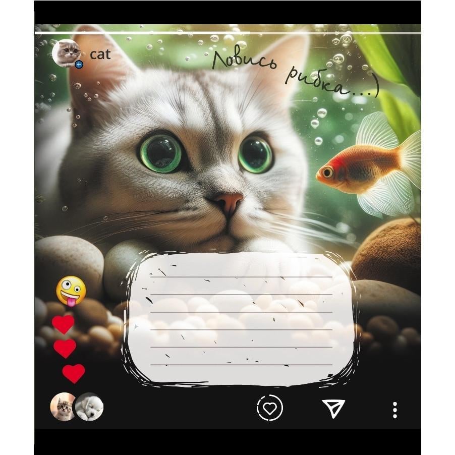 Шкільний зошит Кішка 024-550351K-4 в клітинку 24 аркуші (RLT55285)