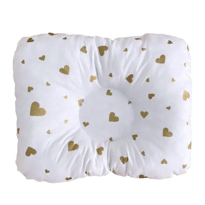 Подушка ортопедическая для новорожденных Сердечки глиттерные №30 Белый Подушка ортопедическая для новорожденных Сердечки глиттерные №30 Белый