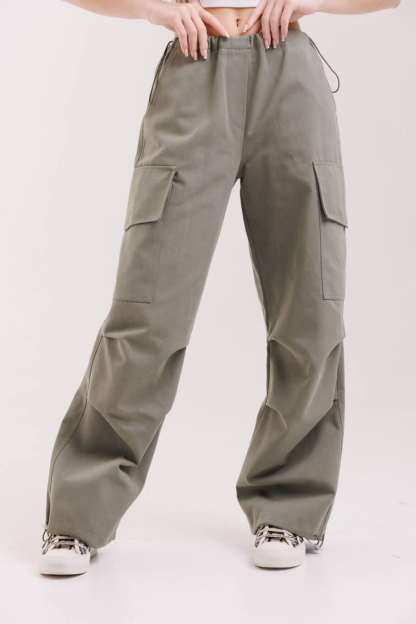 Штаны карго для девочки р. 164 Хаки (126928) - фото 2 Штаны карго для девочки р. 164 Хаки (126928) - фото 2