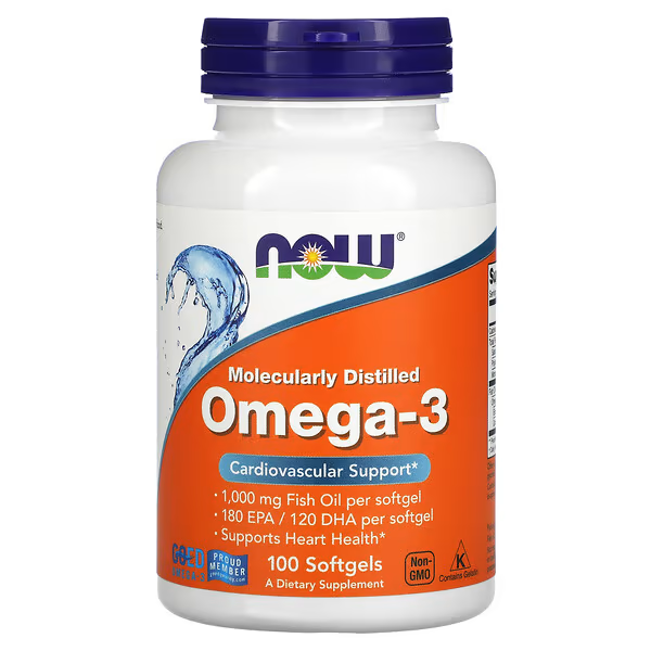 Кислоти омега-3 жирні Now Foods 180 ЕПК 120 ДГК 100 капсул