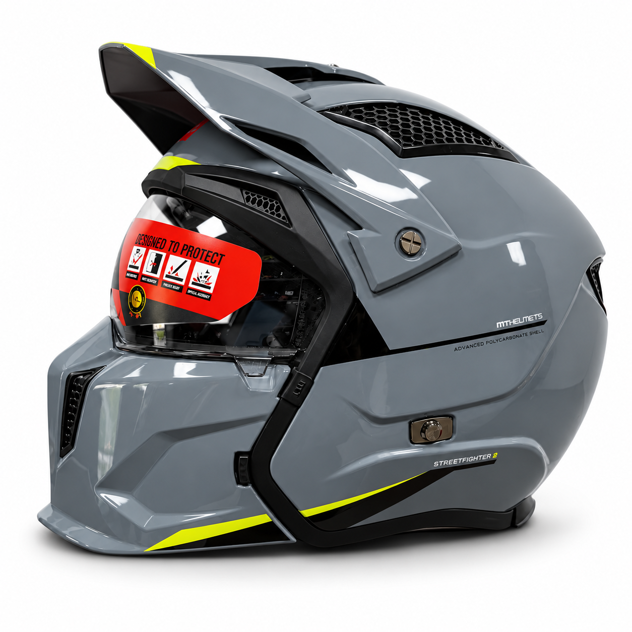 Мото шлем модуляр MT Streetfighter SV S + темный визор Серый (52560635)