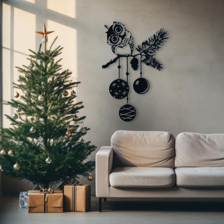 Панно картина новогодняя деревянная GreenDecor 100х67 см