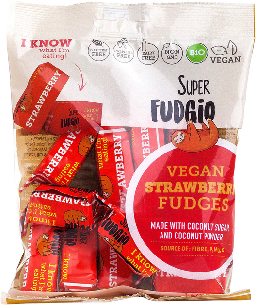 Цукерки Super Fudgio зі смаком полуниці 150 г Цукерки Super Fudgio зі смаком полуниці 150 г