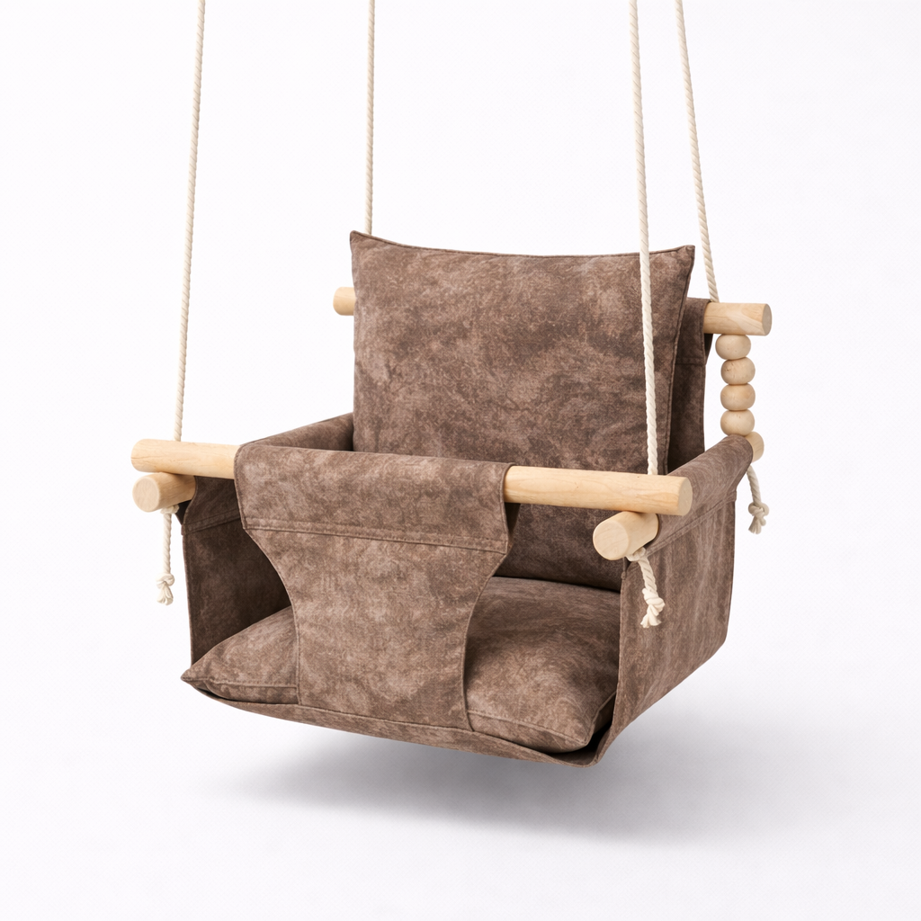 Детские качели подвесные Стандарт хлопок мрамор Коричневый (gs-9177)