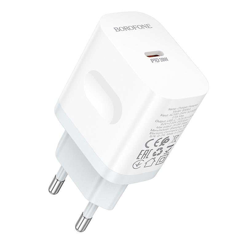 Зарядное устройство для телефона Borofone BA99A Breeze single port PD20W charger White (19143)