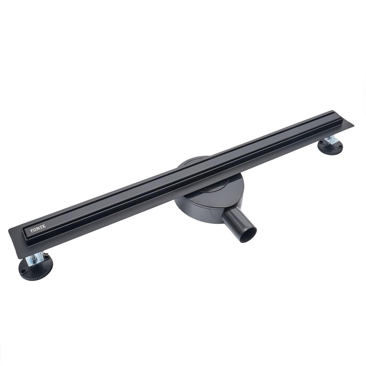 Трап лінійний під плитку Fonte FLTB-800 80 см Чорний (26325541)