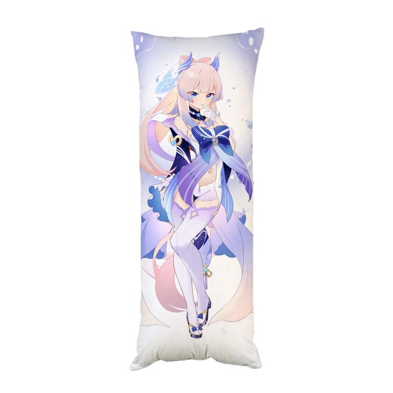 Подушка-обнимашка дакимакура Кокоми Райден Геншин удар двухсторонняя 40х100 см (dk137)