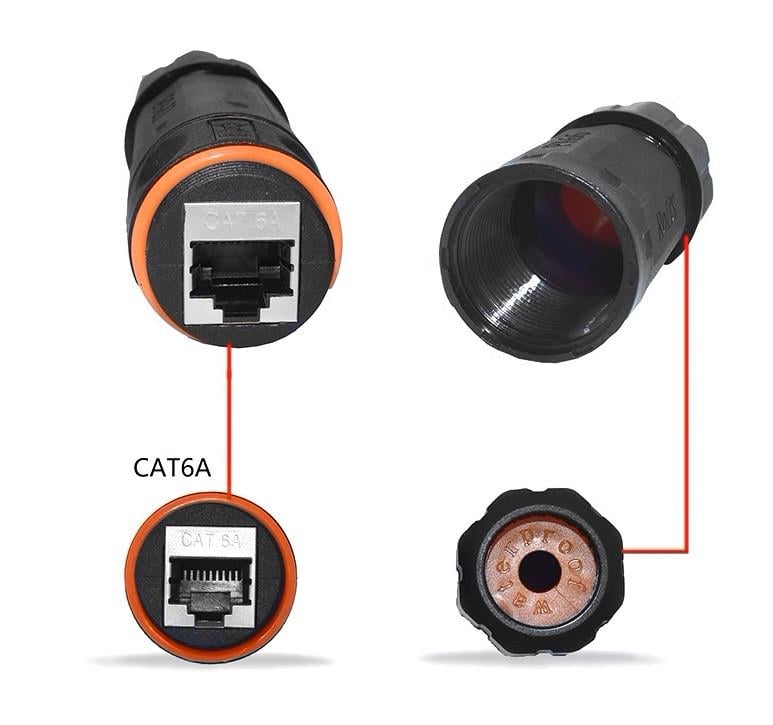 Разъем сетевой водо-пыленепроницаемый RJ45 экранированный CAT.6А 10Gbps IP68 (LW-WP6A) - фото 5 Разъем сетевой водо-пыленепроницаемый RJ45 экранированный CAT.6А 10Gbps IP68 (LW-WP6A) - фото 5
