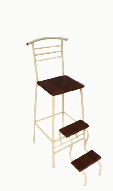 Стул барный Слоновая кость/Орех