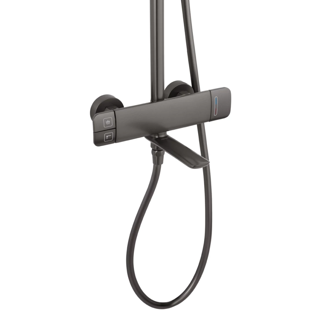 Душевая система пристенная с изливом Kroner KRP Makon GRP063 Графитовый (CV033859) - фото 3 Душевая система пристенная с изливом Kroner KRP Makon GRP063 Графитовый (CV033859) - фото 3