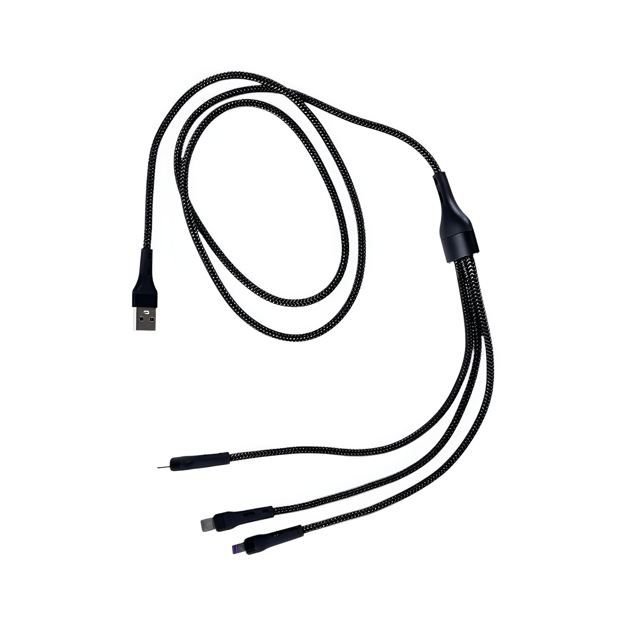 Кабель GTL WL-1441 USB to Lightning/Micro/Type-C 200W 1,2 м Чорний (26449876)