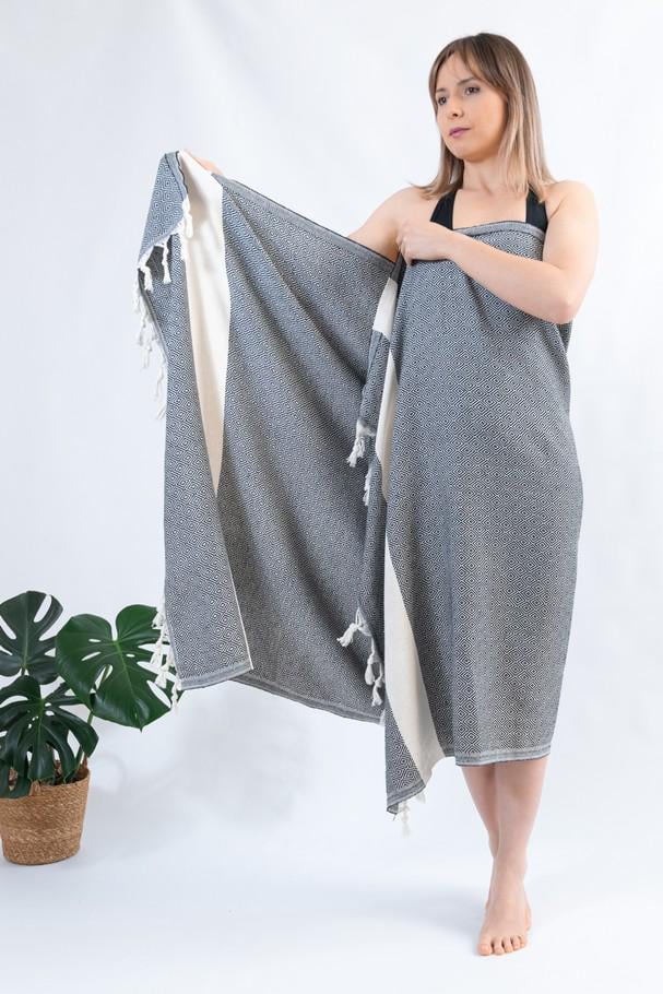 Полотенце пляжное Peshtemal Elmas 100х180 см Черное (26924029) - фото 6