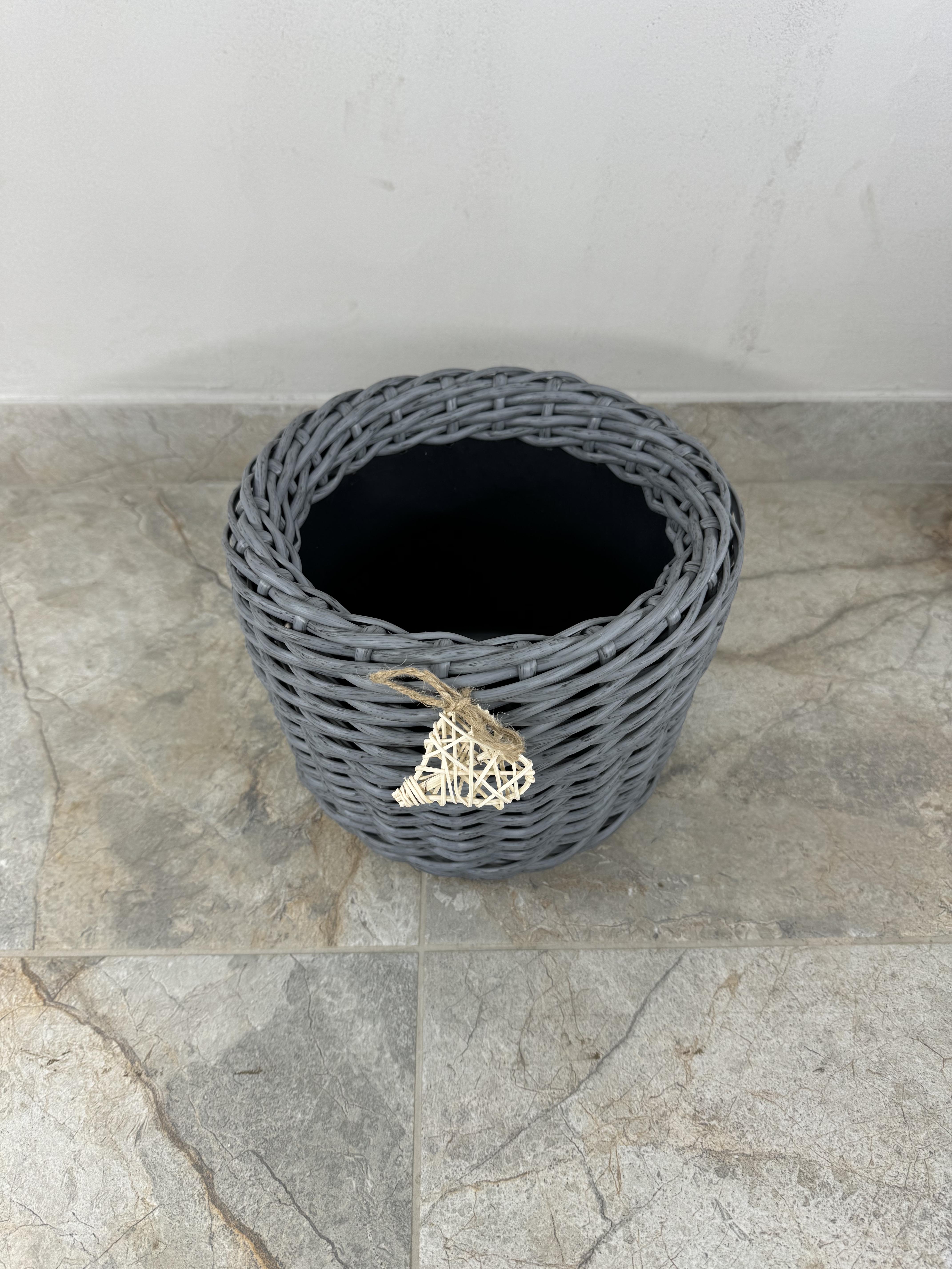 Кашпо из искусственного ротанга ручной работы 5 л Темно-серый (32744) - фото 3