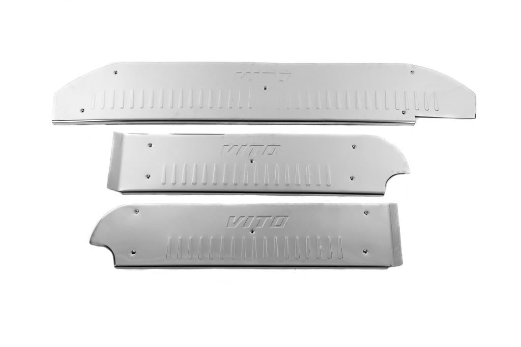 Накладки на внутренние пороги Carmos V5 3 шт. турецкая сталь Carmos для Mercedes Vito W639 2004-2014 нержавеющая сталь Хром Накладки на внутренние пороги Carmos V5 3 шт. турецкая сталь Carmos для Mercedes Vito W639 2004-2014 нержавеющая сталь Хром