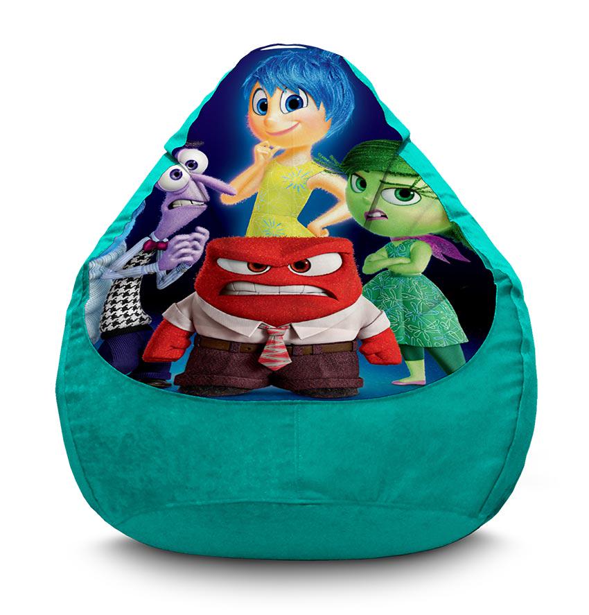 Кресло-мешок iPuff Popular cartoon Inside out флок XXL 90х125 см Бирюзовый (113698-1)