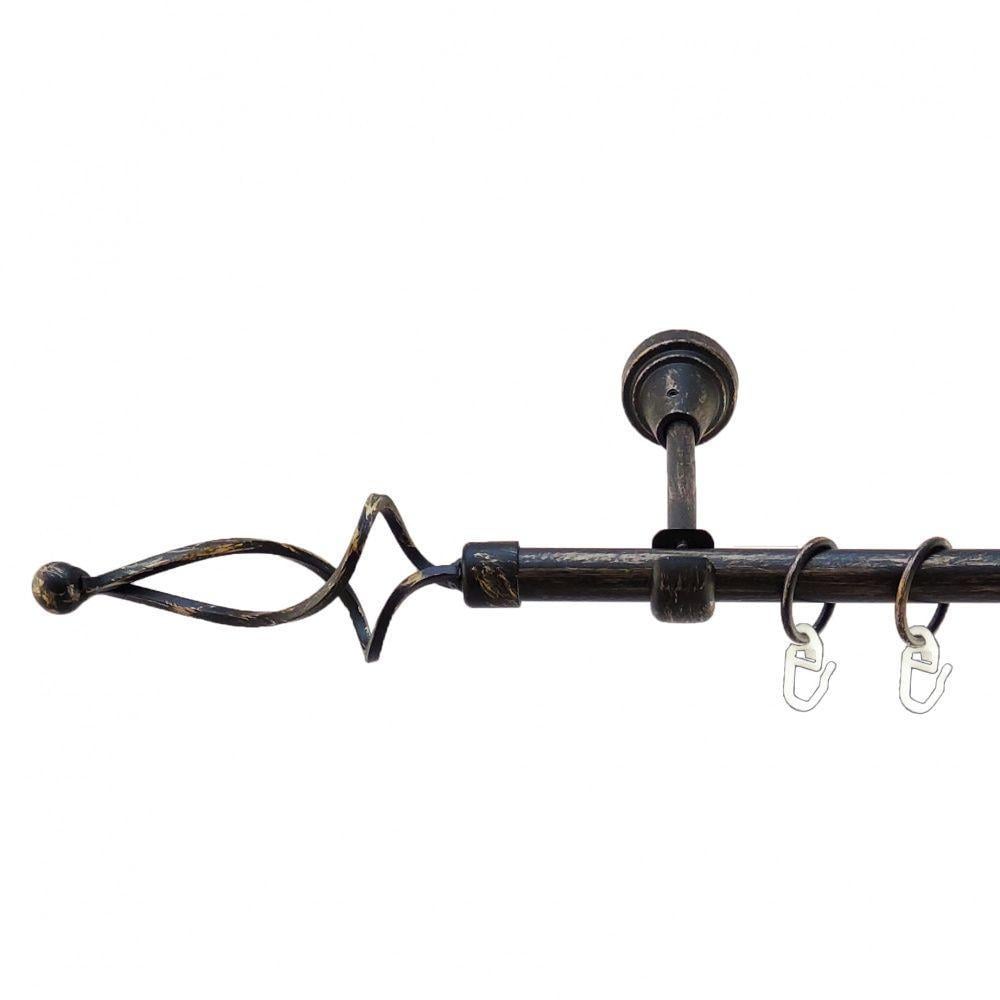 Карниз Orvit Ажур однорядный гладкий 240 см черный/золото (5467954)