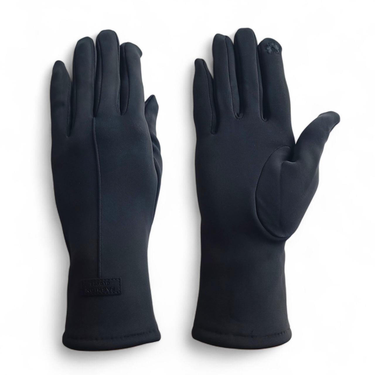 Перчатки женские из тоненького спандекса на флисе Warm сенсорные Черный (7231_7,5_)