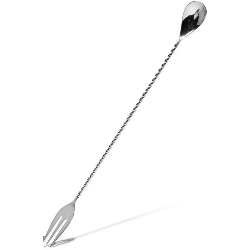 Ложка барная BarPro витая с вилкой 32см (EM-2598)