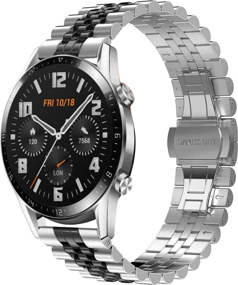 Браслет металевий Stech Line для Huawei Watch GT 2 46 мм Silver Black (29141-69)