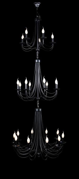 Люстра свеча Ray L68902/10+8+5 BK (IR007096) Люстра свеча Ray L68902/10+8+5 BK (IR007096)
