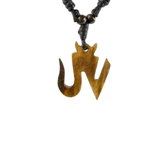 Амулет з кістки тибетський Ом 3,0x3,0x0,5 см (t07149)