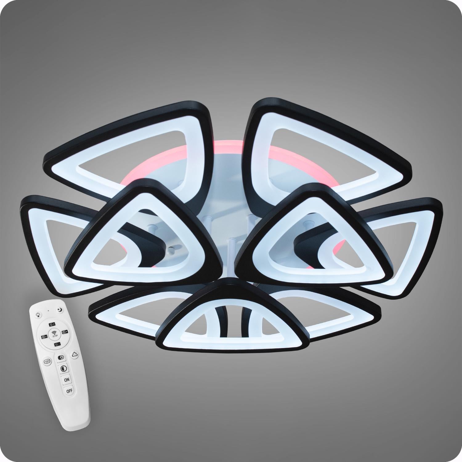 Люстра светодиодная 517 Dlight 3color с пультом 140 Вт Черный (01957)