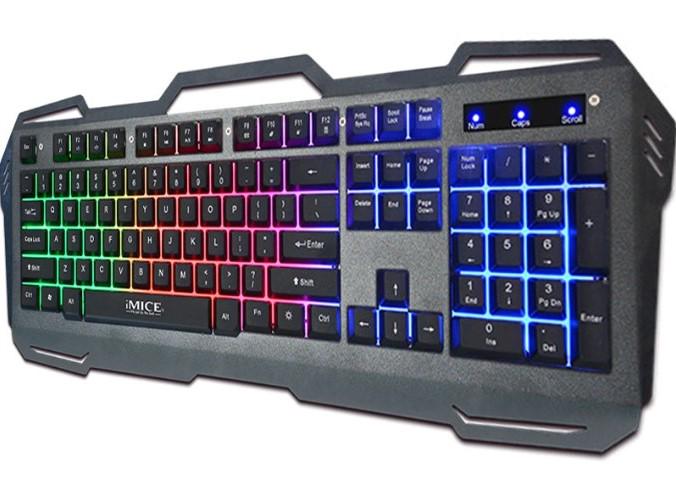 Ігрова клавіатура для ноутбука та ПК з підсвічуванням iMICE AK-400 Backlit keyboard/мембранна дротова USB/англійська розкладка - фото 2