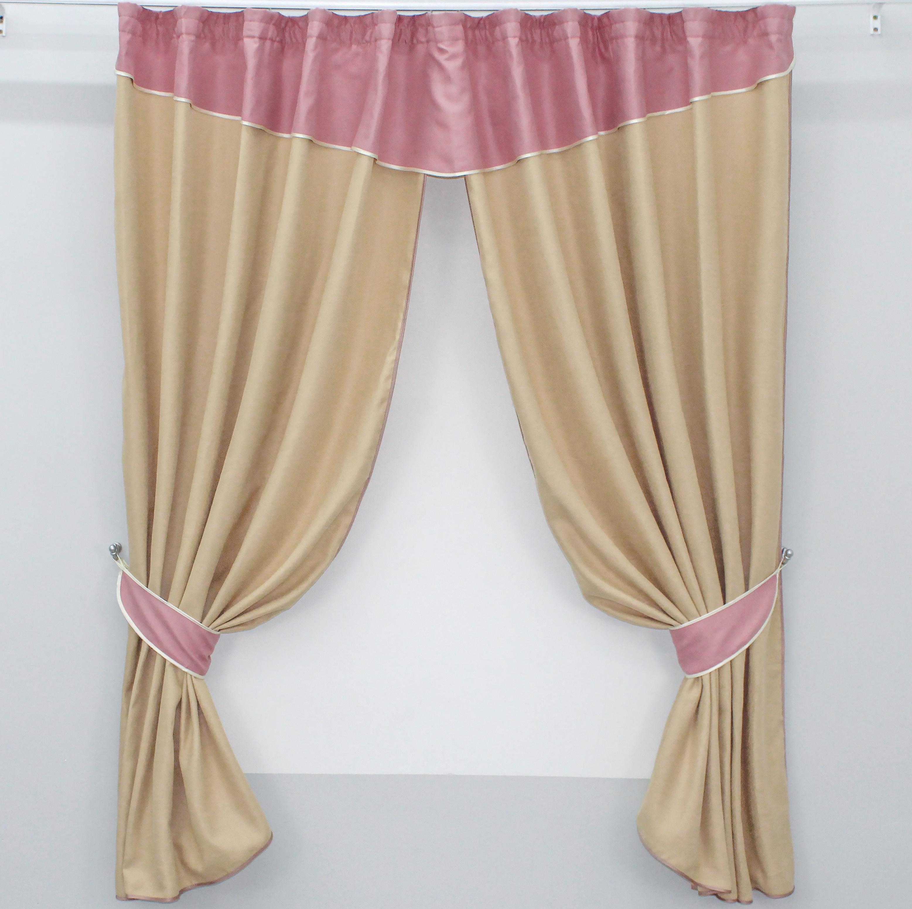 Шторы кухонные VR-Textil №092к Адель с ламбрекеном 280х170 см Бежевый/Пудровый (50-297) Шторы кухонные VR-Textil №092к Адель с ламбрекеном 280х170 см Бежевый/Пудровый (50-297)