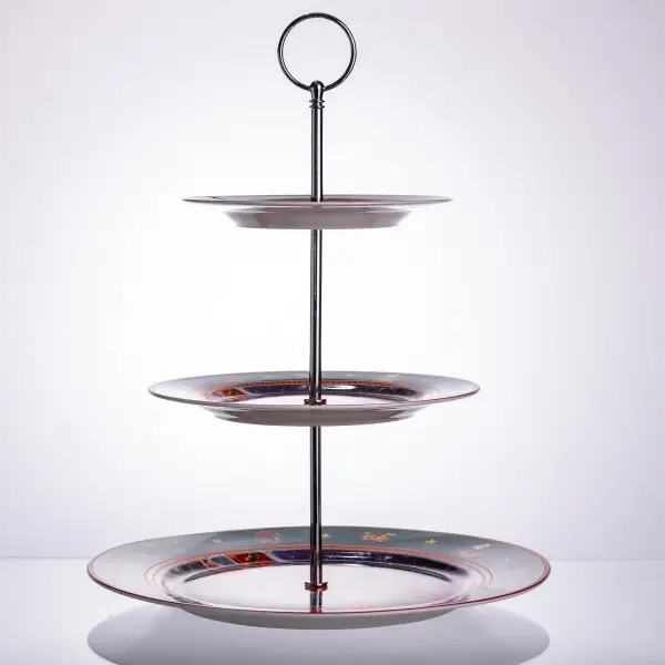 Етажерка порцелянова 3-ярусна кругла для фруктів та десертів Santa з різдвяним принтом 34 см Різнокольоровий (HP-SDHK-9) - фото 10 Етажерка порцелянова 3-ярусна кругла для фруктів та десертів Santa з різдвяним принтом 34 см Різнокольоровий (HP-SDHK-9) - фото 10