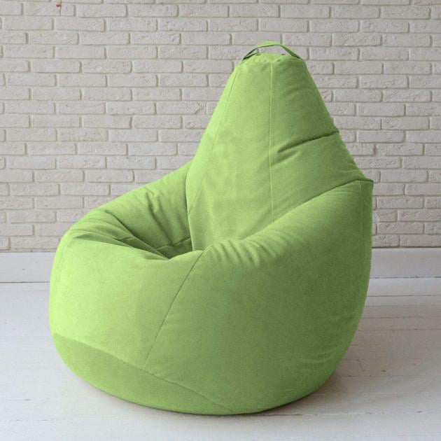 Крісло-мішок Груша з внутрішнім чохлом велюр XXXL Салатовий - фото 1