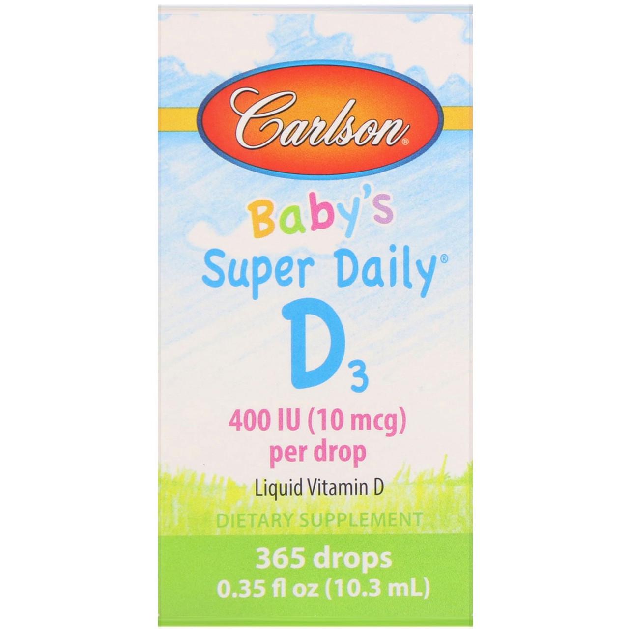 Вітамін D3 Carlson Labs Super Daily для дітей 10 мкг 400 МО 10,3 мл (1393040850)