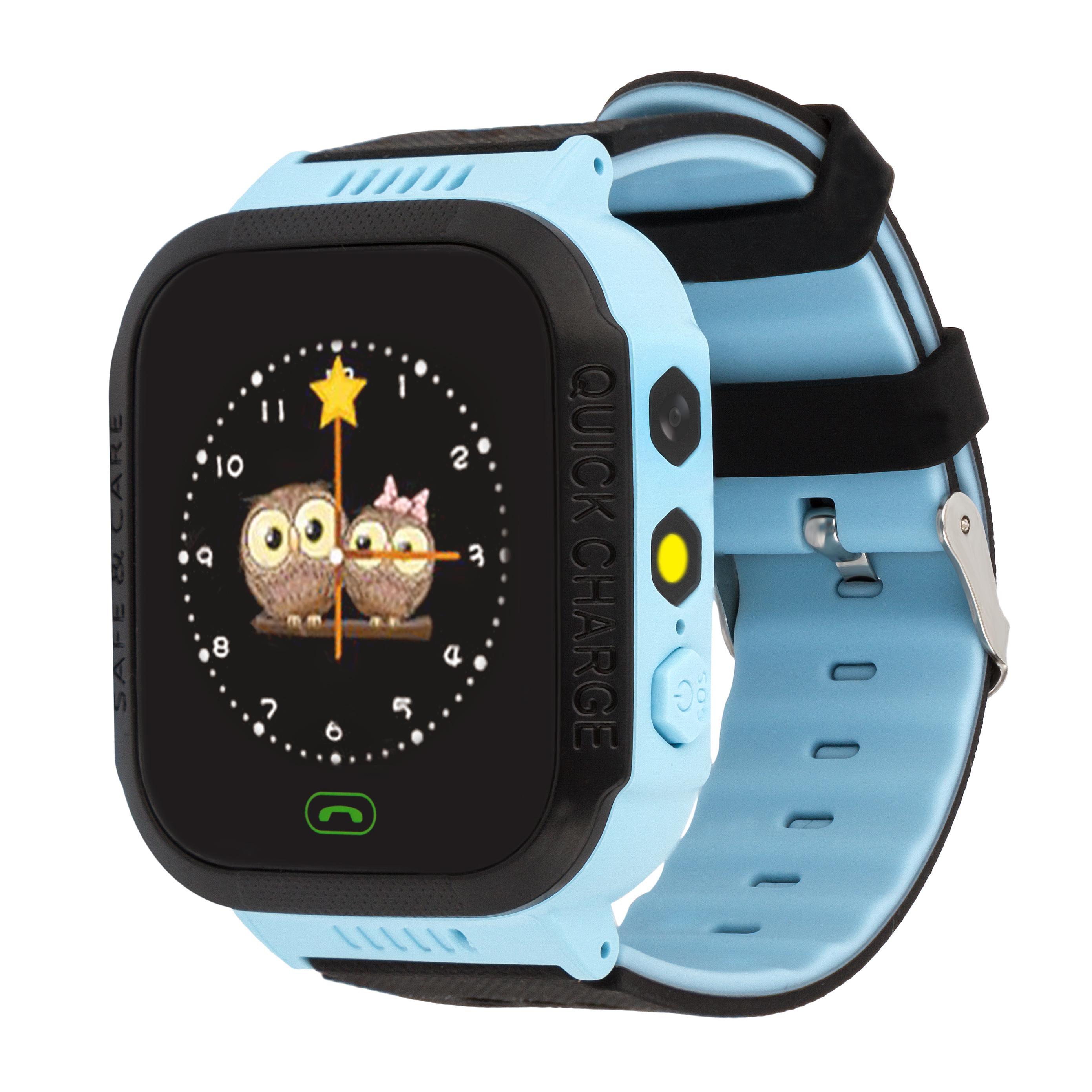 Детские телефон-часы с трекером AURA Q528 с камерой и фонариком Blue