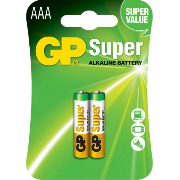 Батарейки лужні GP Super Alkaline AAA 1,5V 24A-U2 LR03 2 шт. (000041)