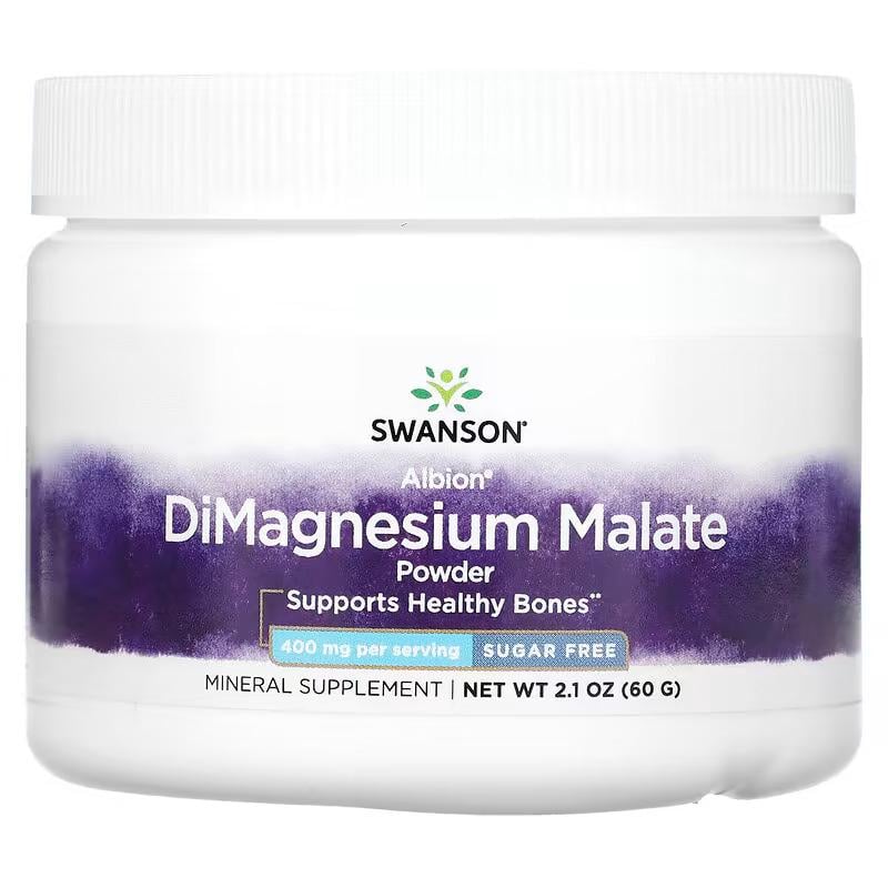 Димагний малат порошок Swanson DiMagnesium Malate Powder 400 мг 60 г