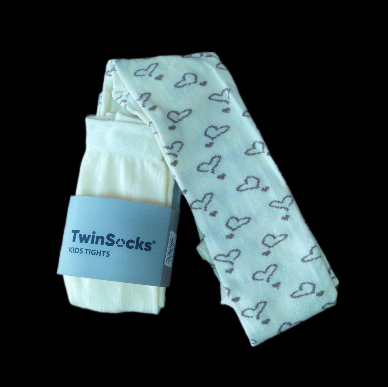 Колготки для девочек TwinSocks в сердечках 116 см -122 Молочный (310) Колготки для девочек TwinSocks в сердечках 116 см -122 Молочный (310)