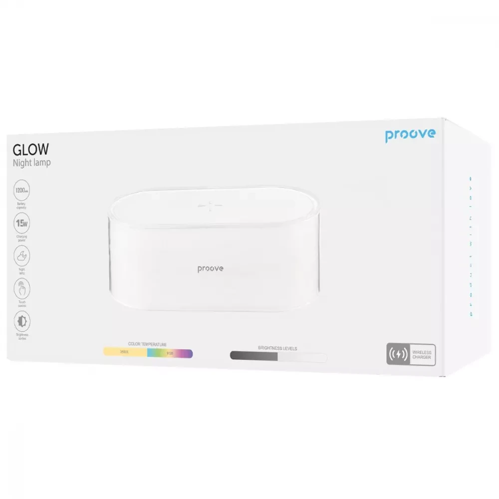 Нічник з бездротовою зарядкою Proove Glow і вбудованим аккумулятором 1200 mAh - фото 8