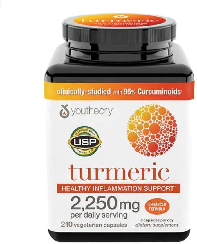 Биодобавка куркума Youtheory Turmeric 2250 мг 210 капсул (2762685613)