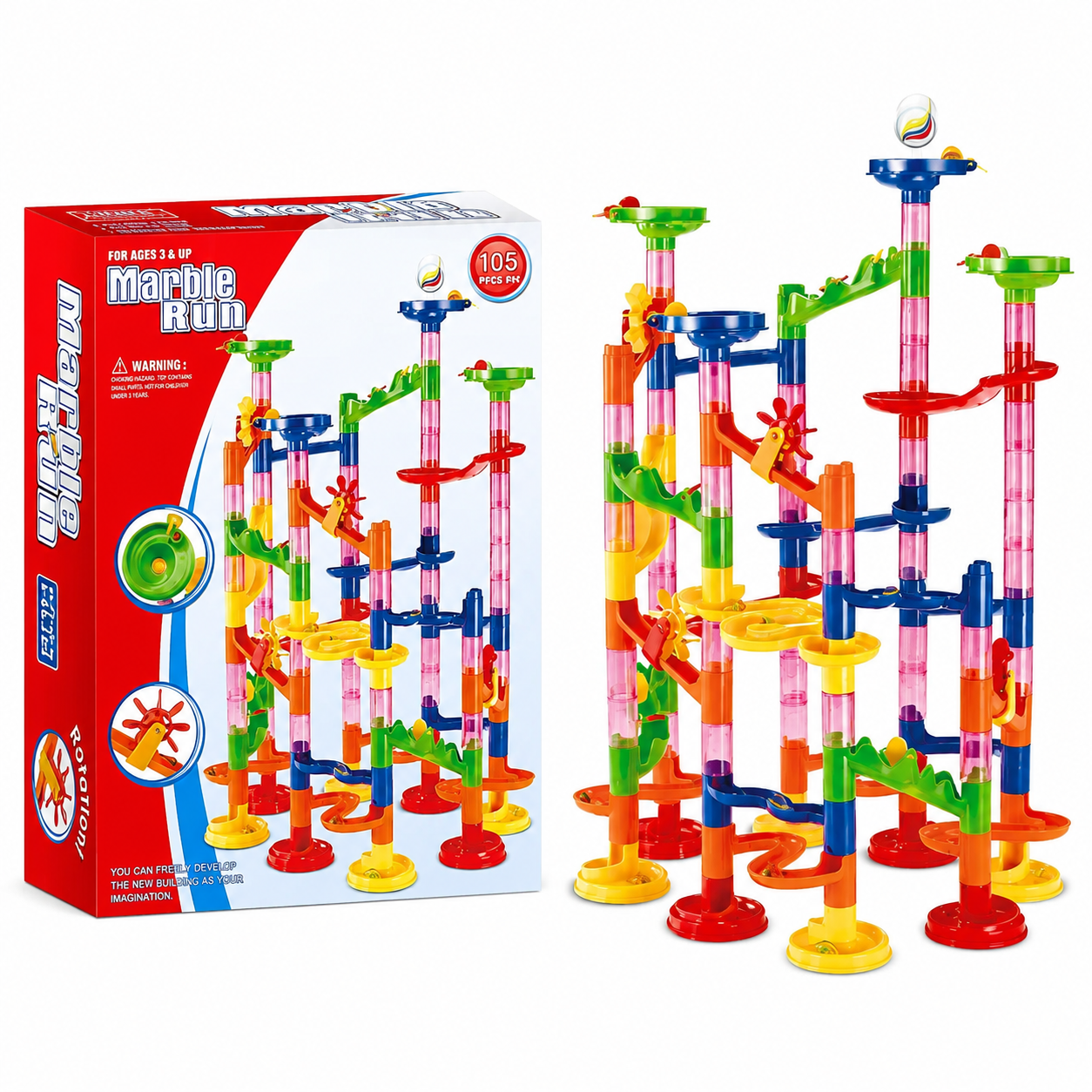 Конструктор-лабиринт детский Marble Run из труб с шариками 105 деталей (NO.678-7) Конструктор-лабиринт детский Marble Run из труб с шариками 105 деталей (NO.678-7)