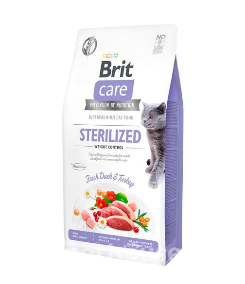 Корм сухий для стерилізованих котів з надмірною вагою Brit Care Cat Grain Free Sterilized & Weight Control 2 кг (171294)